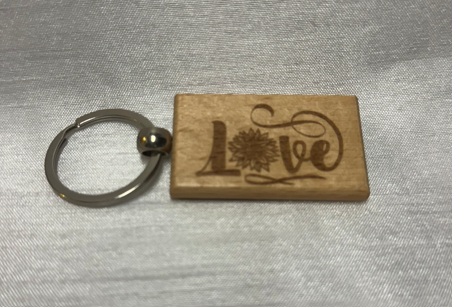 Stained Wooden Key Chain